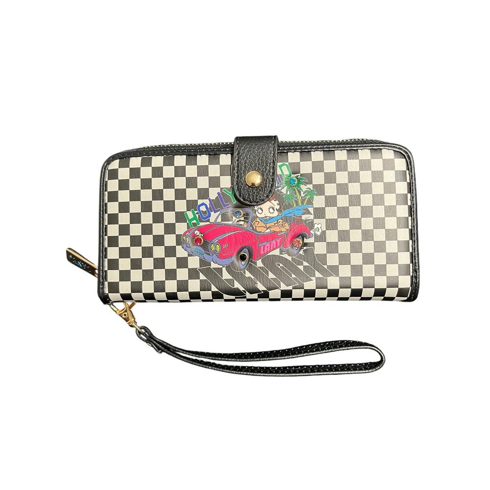 Lany Betty Boop Hollywood Checkered Wristlet Wallet